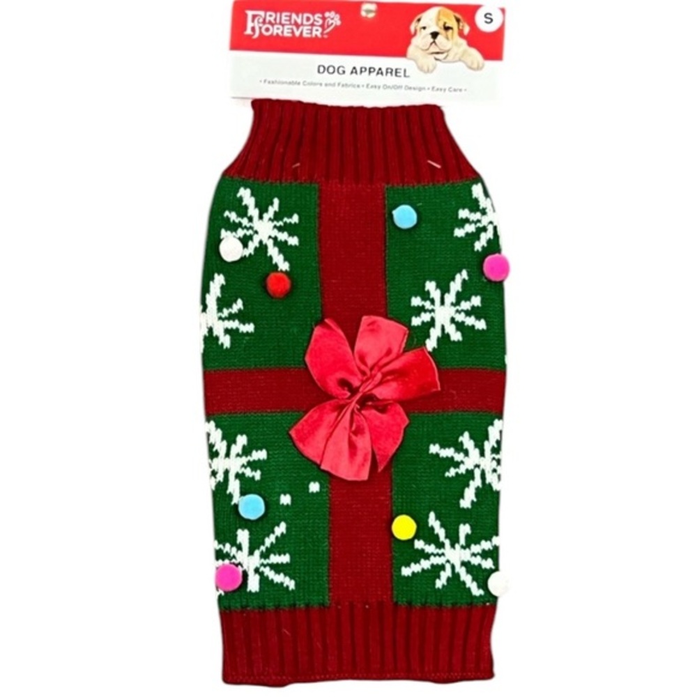 Forever Friends - ‘Holiday Package’ pet sweater. SZ: Small. NWT